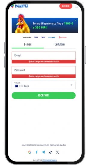 Modulo di registrazione