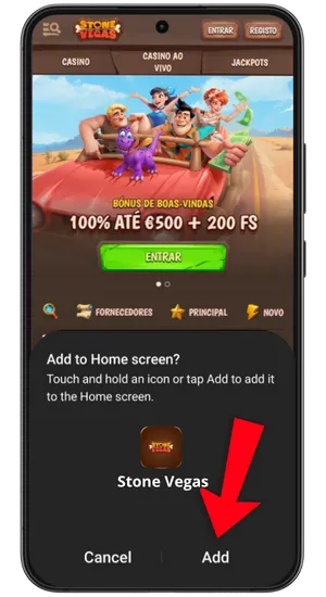 Adicionar atalho do Chicken Road ao ecrã inicial
