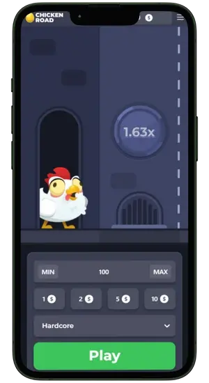 Chicken Road – início da ronda com escolha de aposta