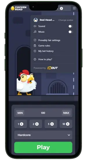 Menu com opções de jogo