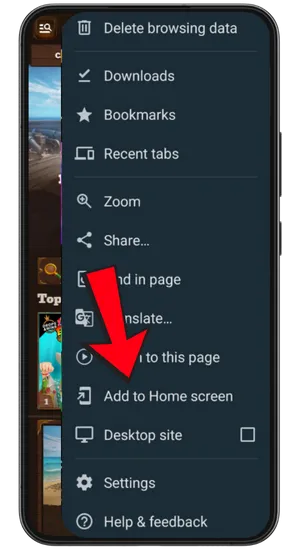 Open Browser Menu