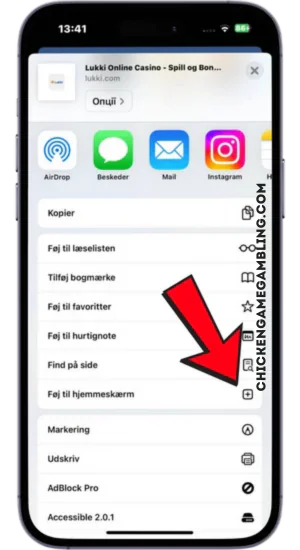 Føj til hjemmeskærm