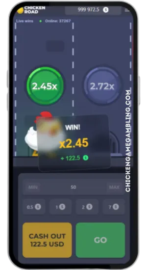 Chicken Road gameplay scherm