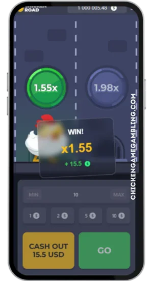 Spel och uttag i Chicken Road