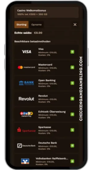 Deposit bonus scherm casino