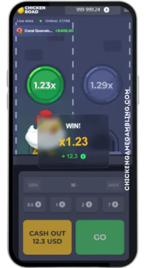 Vitória com multiplicador x1.23